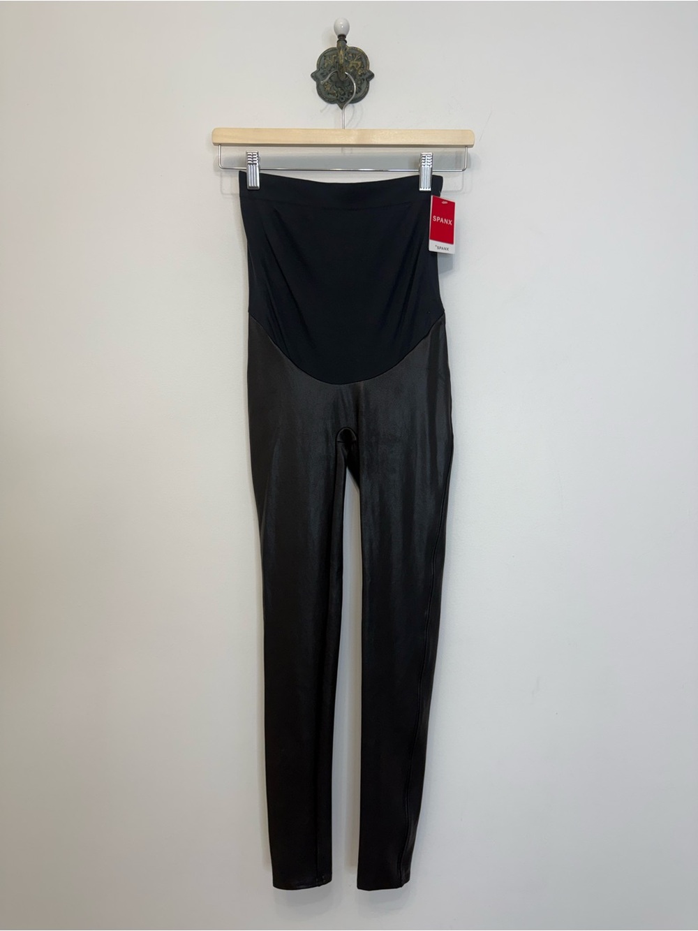 Spanx Maternity Black Mama Faux Leather Legging Size Small NWT stretchy comfort